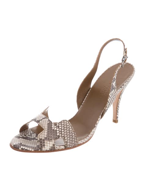 hermes sandals 1|Hermes snakeskin sandals.